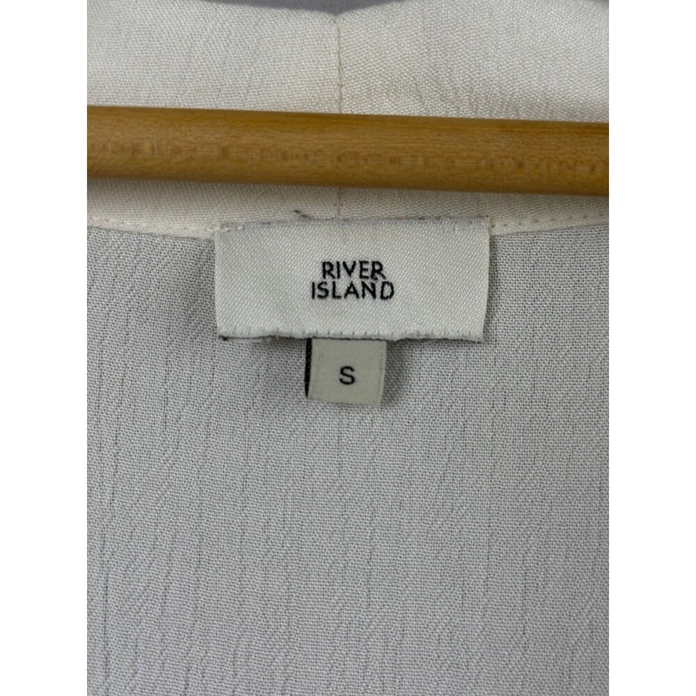 River Island Off White Embroidered Cardigan Flowy Beach Coverup Open Front S - Picture 8 of 9